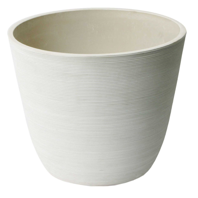 Pot de fleurs en plastique rond Cadence, Whitesand