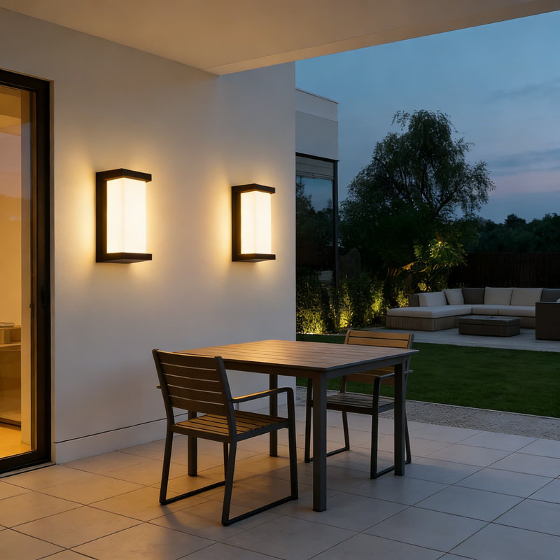 Paquet de 2 lumières murales extérieures télécommandées, éclairage de véranda à DEL à intensité variable 3 couleurs avec fonction de minuterie, luminaires extérieurs imperméables IP65 pour la maison, le garage, la cour