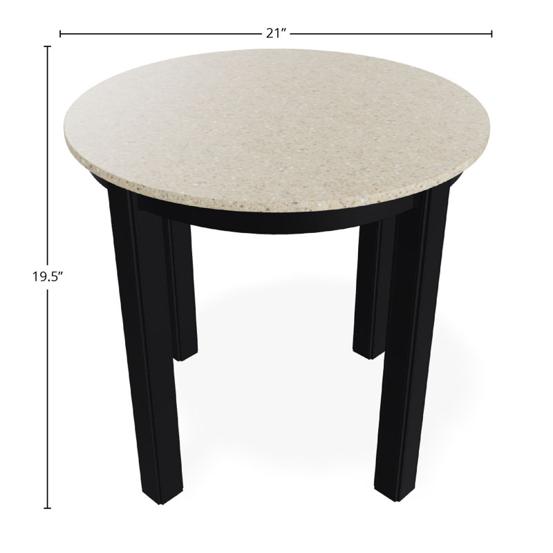 Outdoor Round Side Table, White/White, Acrylic