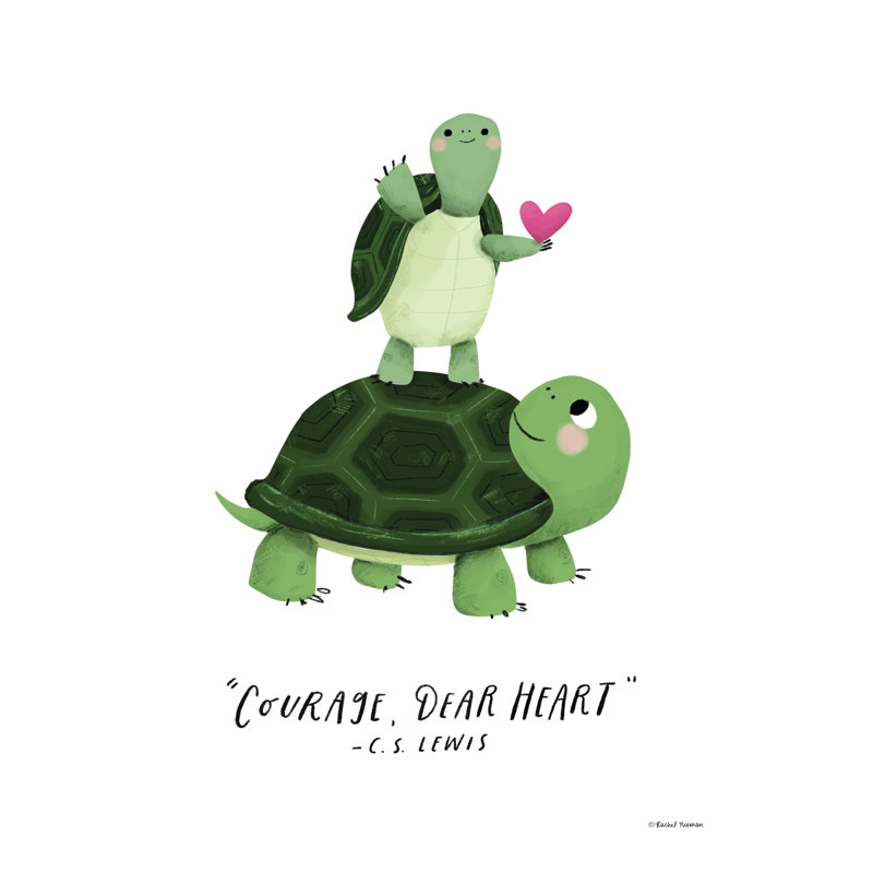Courage, cher cœur, H 18 po x l 12 po