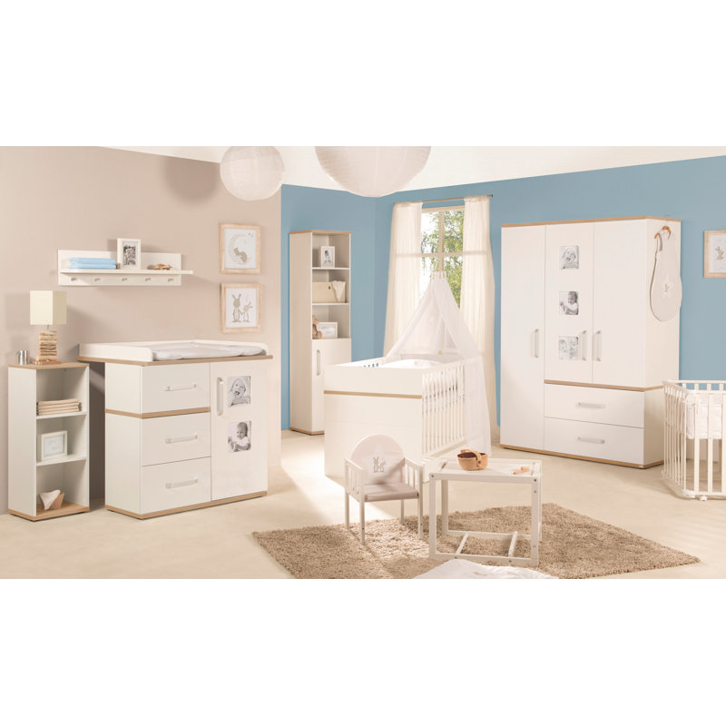 Pia Cot Bed 3-Piece Nursery Furniture Set, Standard (H 102cm x W 94cm x D 78cm)