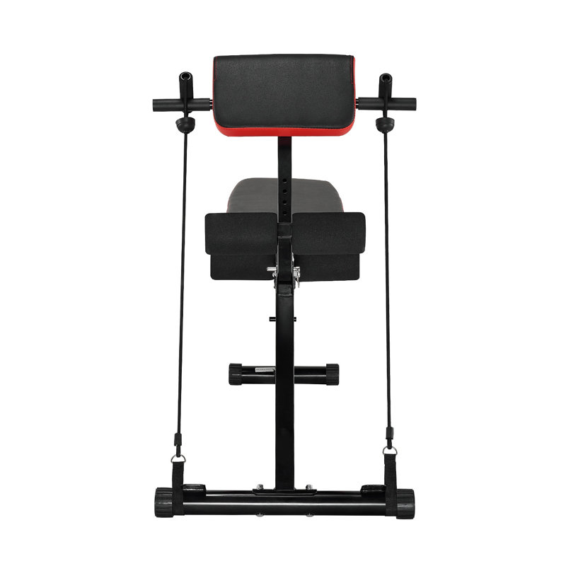 Banc ajustable à dossier romain pour hyperextension - noir / rouge
