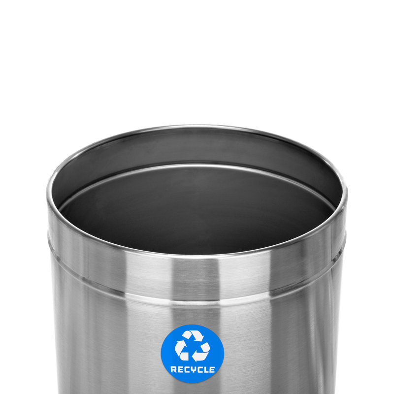 Poubelle de recyclage en acier inoxydable 27 gallons, Argent