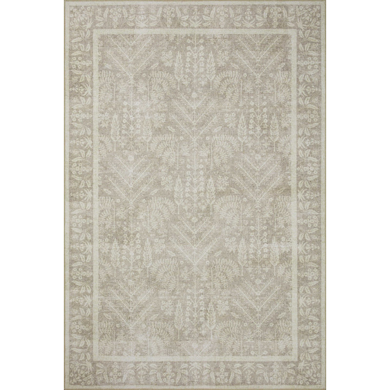 Botanical Bliss Low Pile 7'6" x 9'6" Modern Wool-Blend Area Rug