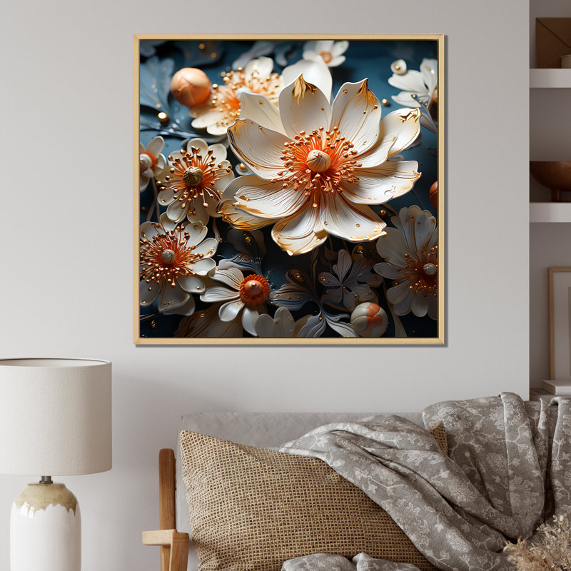 " Buttercups Emotional Sunshine I ", Natural Floater Framed, 24" H x 24" W x 1" D