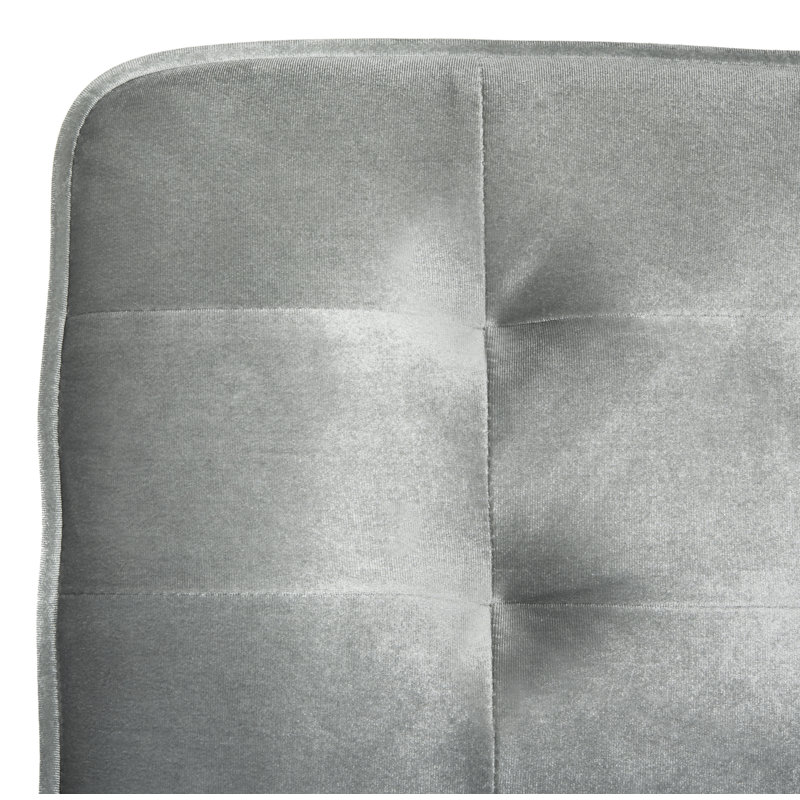 Fauteuil de chambre capitonné en polyester, Similicuir gris pâle