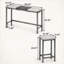 Table de salle à manger de cuisine moderne, table de pub, ensemble de table de salle à manger longue avec 3 tabourets, conception de tabouret suspendu pratique-674340936-674340942-674340937