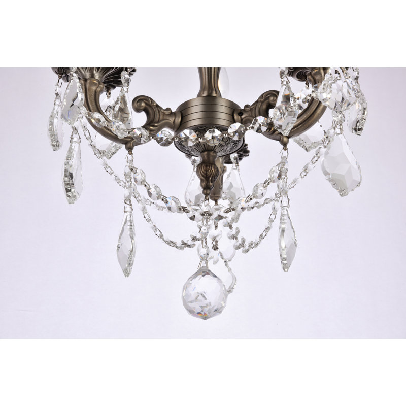 Khaleesi Flush Mount, Crystal (Clear) / Royal Cut, Dark Bronze, 4