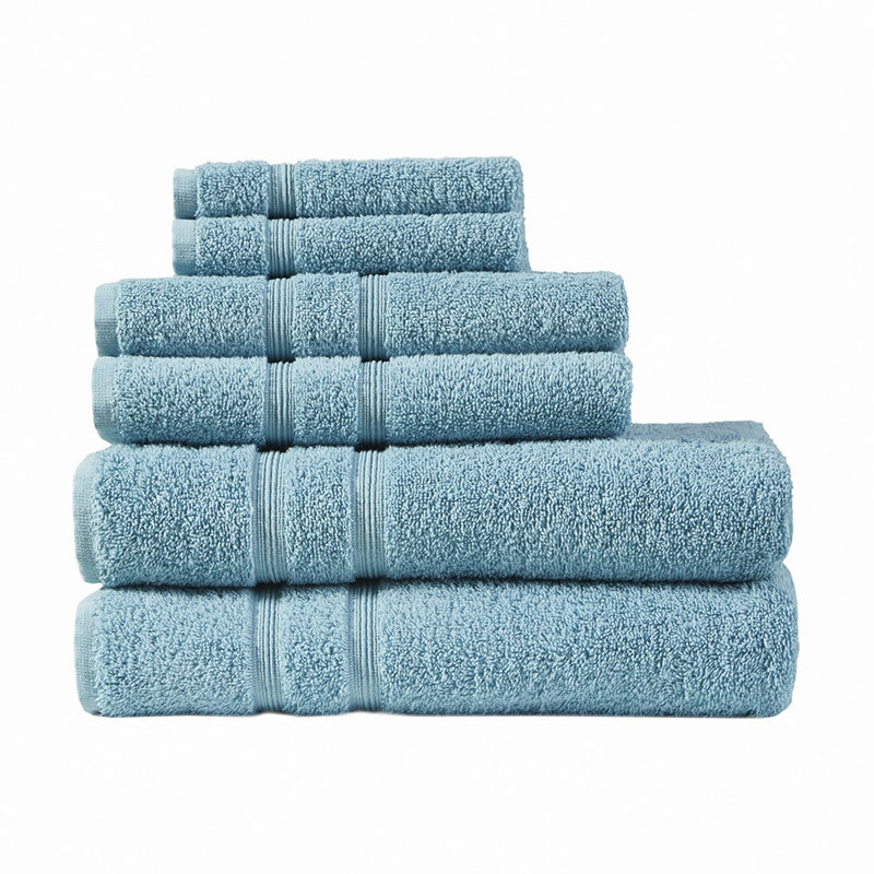 Ensemble de serviettes 100% coton turc 6 pièces, Turquoise