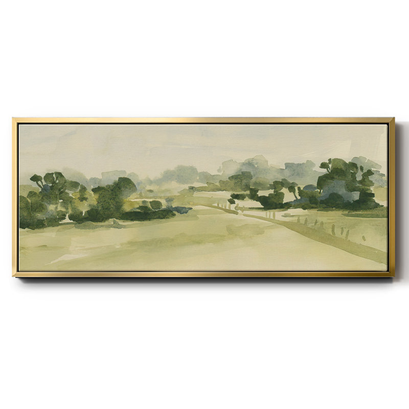 Watercolor Pasture III - toile encadrée, H 8 po x l 20 po