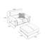 Chaise avec accoudoirs avec coussin vert en cuir véritable avec repose-pieds