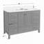 Meuble-lavabo sur pied 48 po, meuble-lavabo autoportant avec comptoir, armoire de rangement en bois massif gris