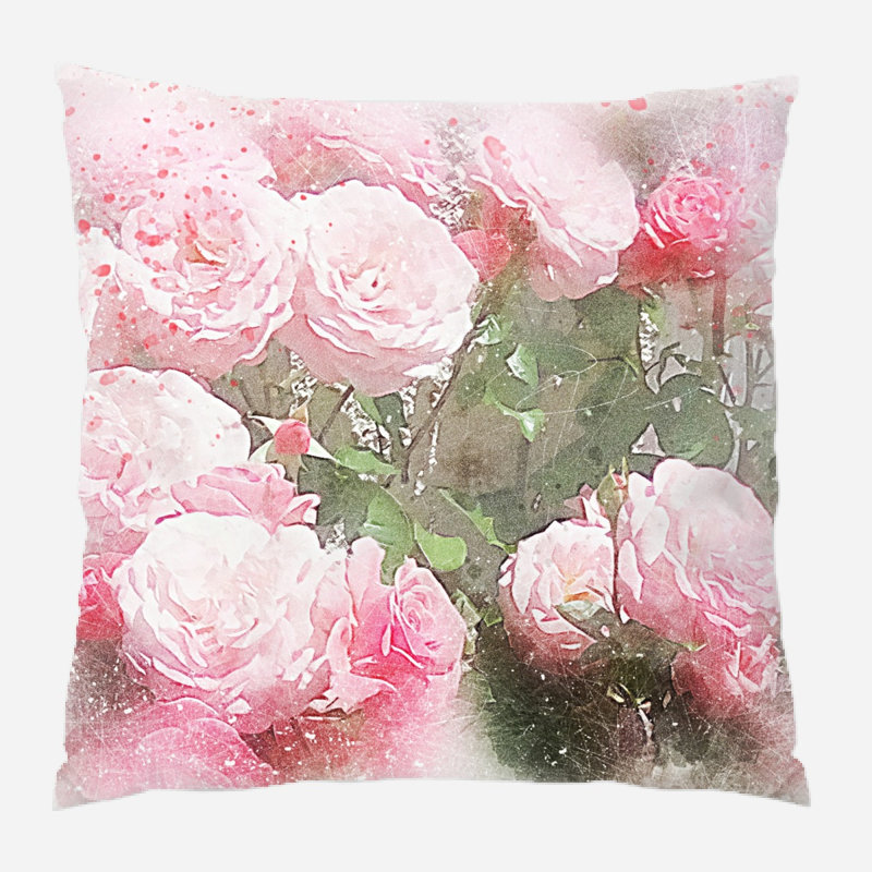Coussin Flowers, Microsuède, Intérieur