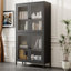 Armoire de rangement classique en métal, vitrine avec 4 portes en verre
