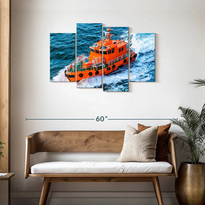 Coast Guard Rescue Boat, H 27 po x l 43 po