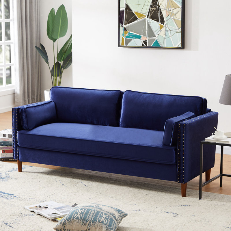 Epps 73.2'' Velvet Sofa, Blue