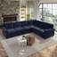 Upholstered 118 " Chenille L-Shaped Sofa Bed