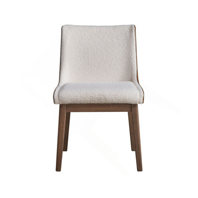 Ensemble de 2 chaises de salle à manger modernes et contemporaines brun et blanc rembourrées Boucle