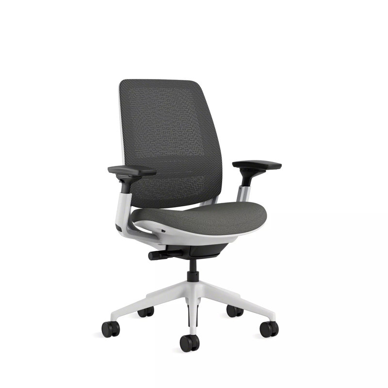 Steelcase Series 2 3D Microknit Airback Task Chair, Seagull, Night Owl/Graphite, Carpet