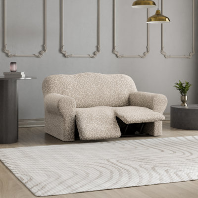 Stretchy Slipcover for Recliner Loveseat - Premium Quality & Style - Jacquard Collection