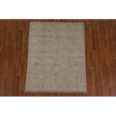 One-of-a-Kind 3'10" X 4'11" New Age Wool Area Rug in Beige