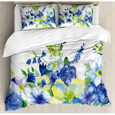Fyfe Lime Green/Green/Royal Blue Microfibre 350 TC Duvet Cover Set