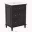 Meuble-lavabo autoportant de 24 po avec comptoir d'évier, armoire en bois massif et panneau de fibres à densité moyenne avec 1 tiroir rabattable et 2 tiroirs, tablette réglable, noir-738906869