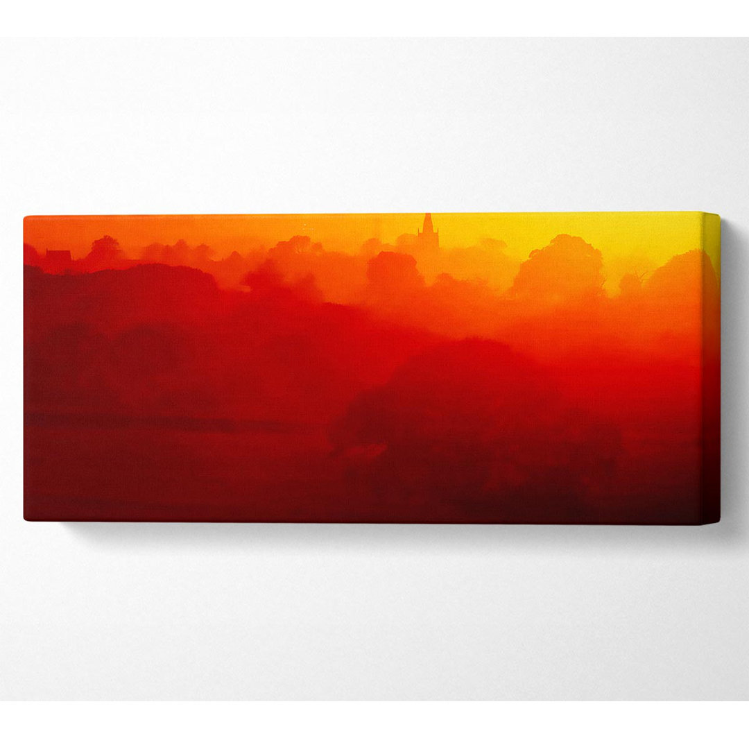 Orange Morning Landleben Panoramaleinwand