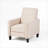 Push Back Recliner Chair | Linen Upholstery | Elegant Home Accent | Light Beige | Fabric-1092917340