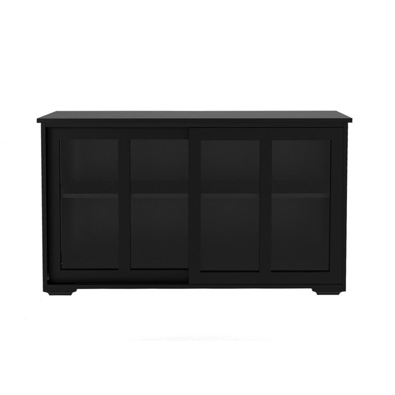 Meuble de rangement pour cuisine avec porte en verre et chariot de cuisine