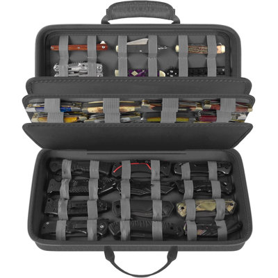 Knife Display Case for 64+ Pocket Knives, Butterfly Knife Storage Box