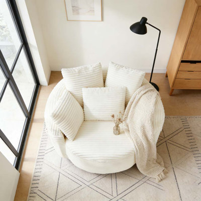 Fauteuil demi-tonneau pivotant à 360 °