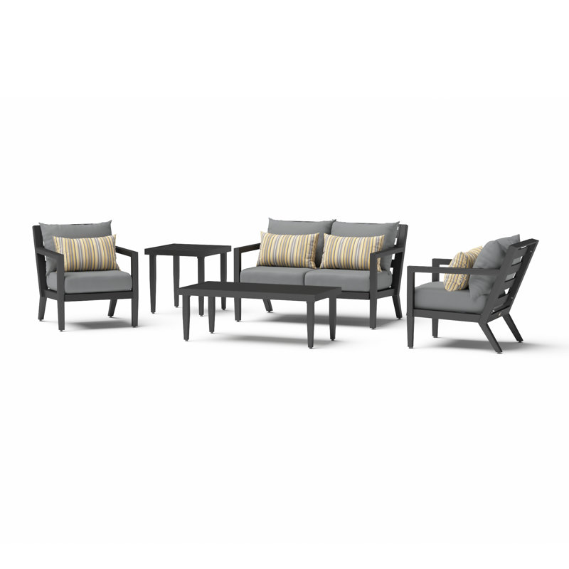 Ensemble de conversation avec canapé 5 pièces Marla Northridge avec coussins Sunbrella®, Sunbrella® gris anthracite