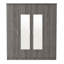 Armoire à miroir 4 portes avec tablettes, gris