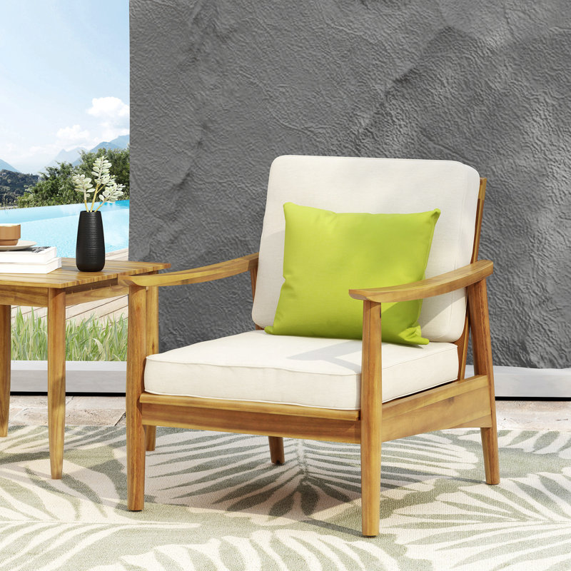Fauteuil club Willowbrook, design extérieur en bois de teck