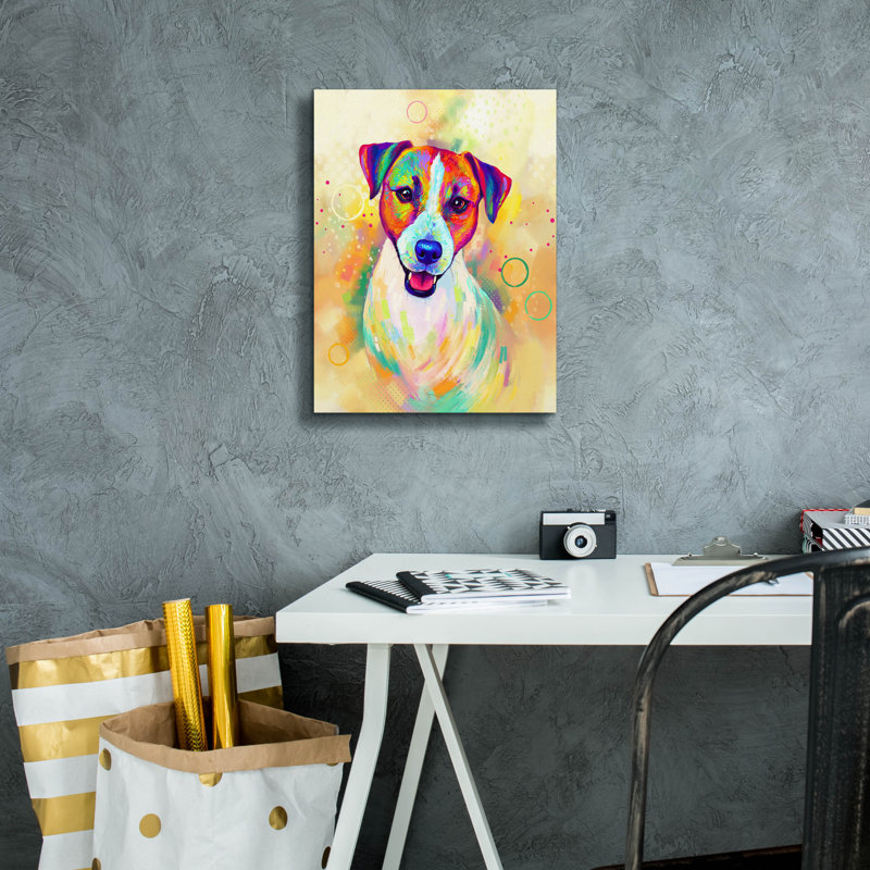 «Pop Art Jack Russell 2» par Furbaby Affiliates, art mural sur toile, H 16 po x l 12 po x P 0,75 po