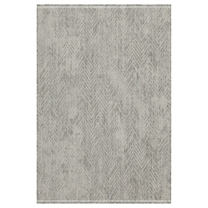 Silver Indoor/Outdoor Area Rug, Rectangle 5'3" x 7'3"