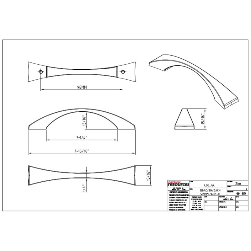 Glendale 3 3/4" Center to Center Arch Pull, Brushed Oil Rubbed Bronze