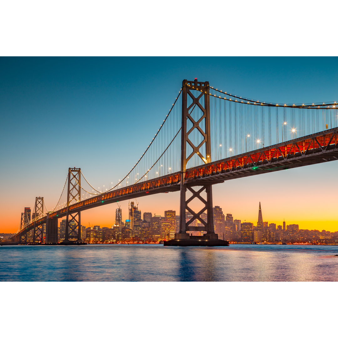 Oakland Bay Bridge von Bluejayphoto - Leinwand Kunstdrucke