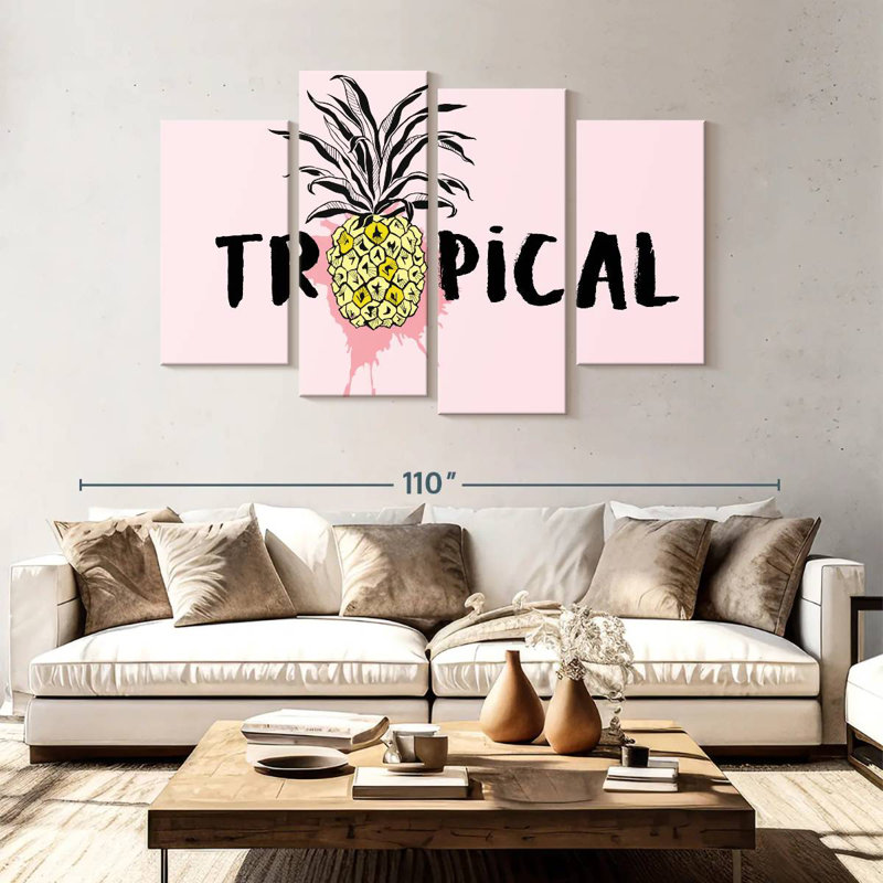 Yarlin Pineapple Typography, 54" H x 84" W