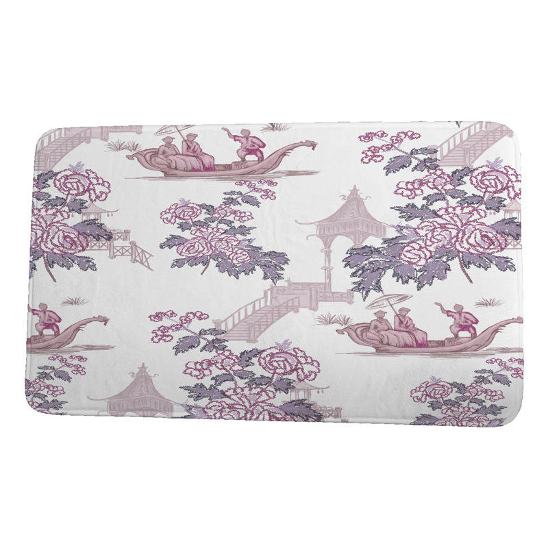Tapis de bain Aljawhara, H 18 po x L 30 po, Mauve