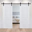 Porte coulissante double en bois aggloméré blanc 3/4 po