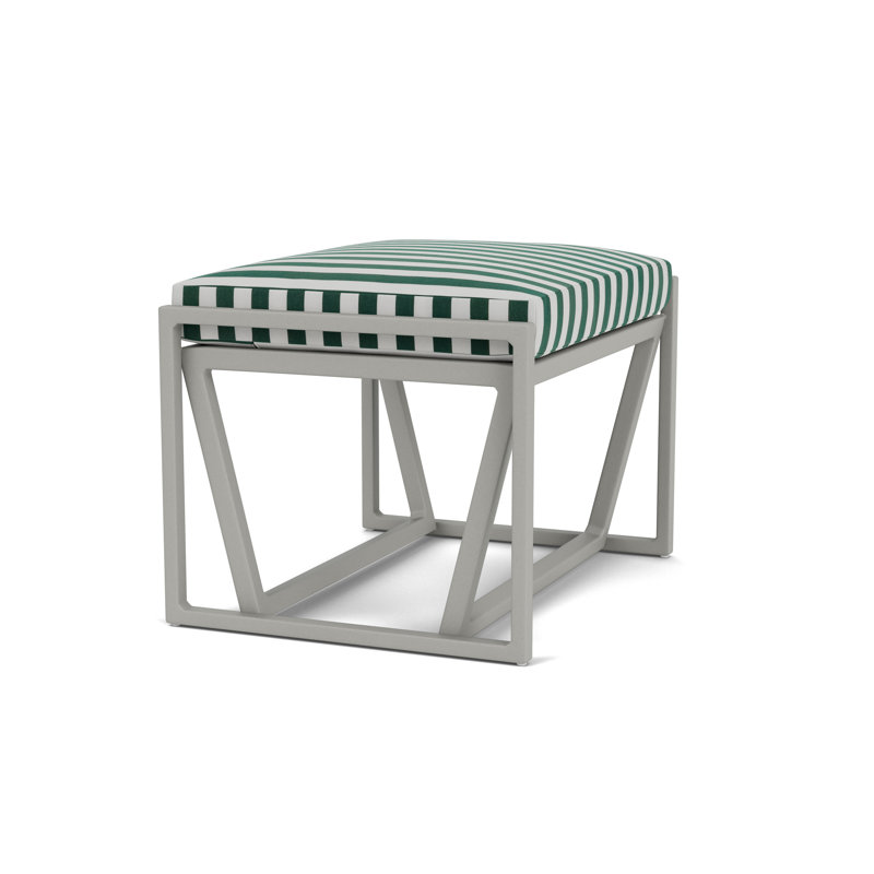 Summit Outdoor Ottoman, Platinum, Safari White Stripe