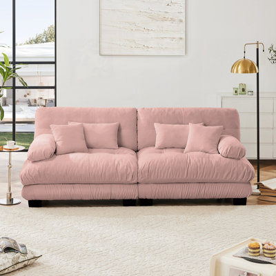 Luxurious Chenille 2-Seater Sofa for Living Room, with Multiple Pillows