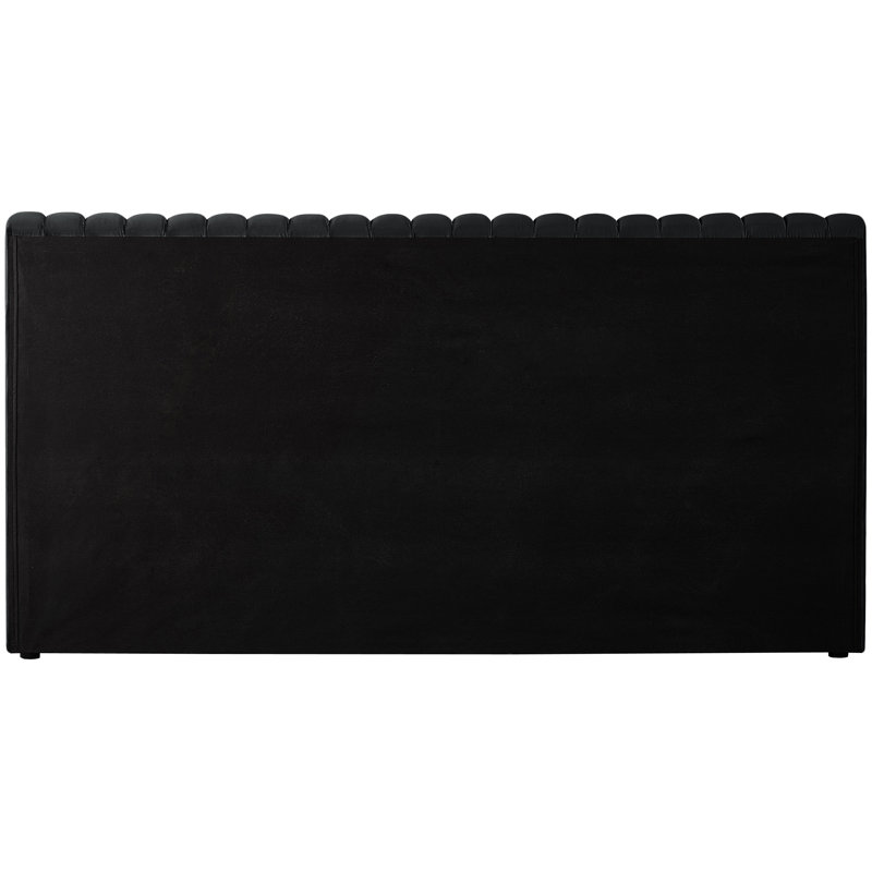 Nico Tufted Panel Bed, King, Black Velvet