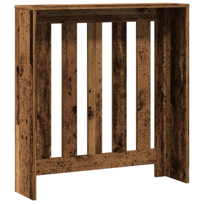 Small Radiator Cover, Old Wood, 78 x 20 x 82 cm, Vertical Slats