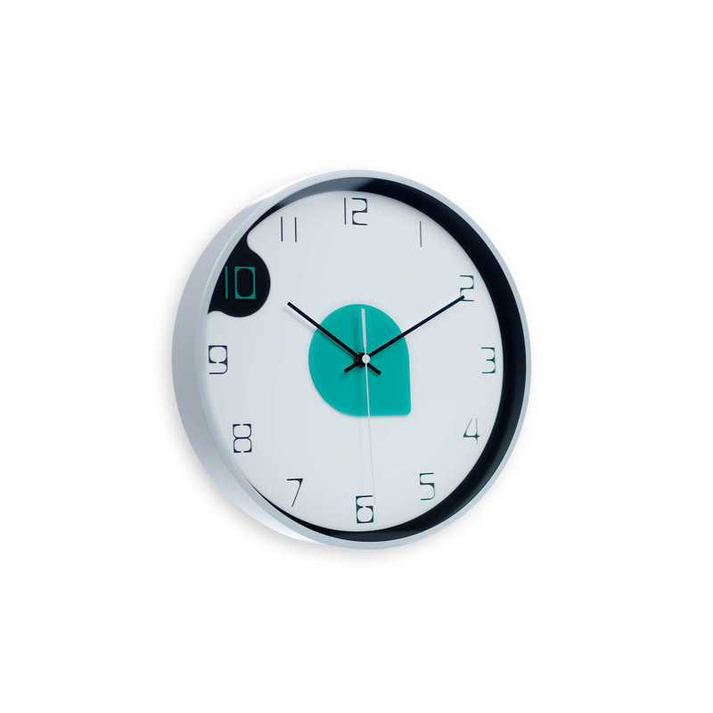 Lariana Wood Wall Clock, Turquoise