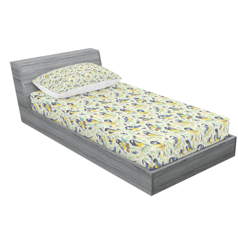 Microfiber Fitted Sheet, Twin Fitted Sheet with 2 Pillowcases