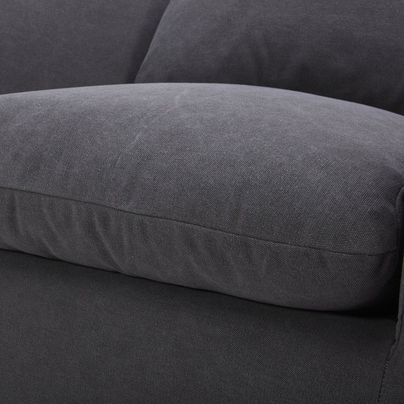 Fauteuil demi-tonneau pivotant rembourré Menta, Toile grise Capricorne