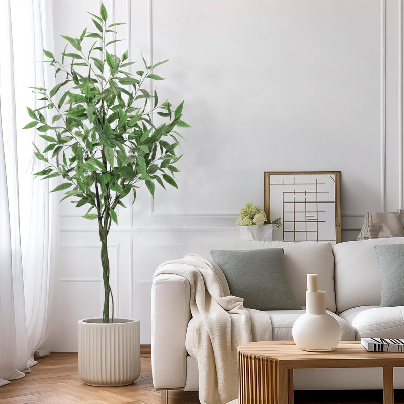 Faux eucalyptus artificiels avec eucalyptus, H 72 po x l 6 po x P 6 po